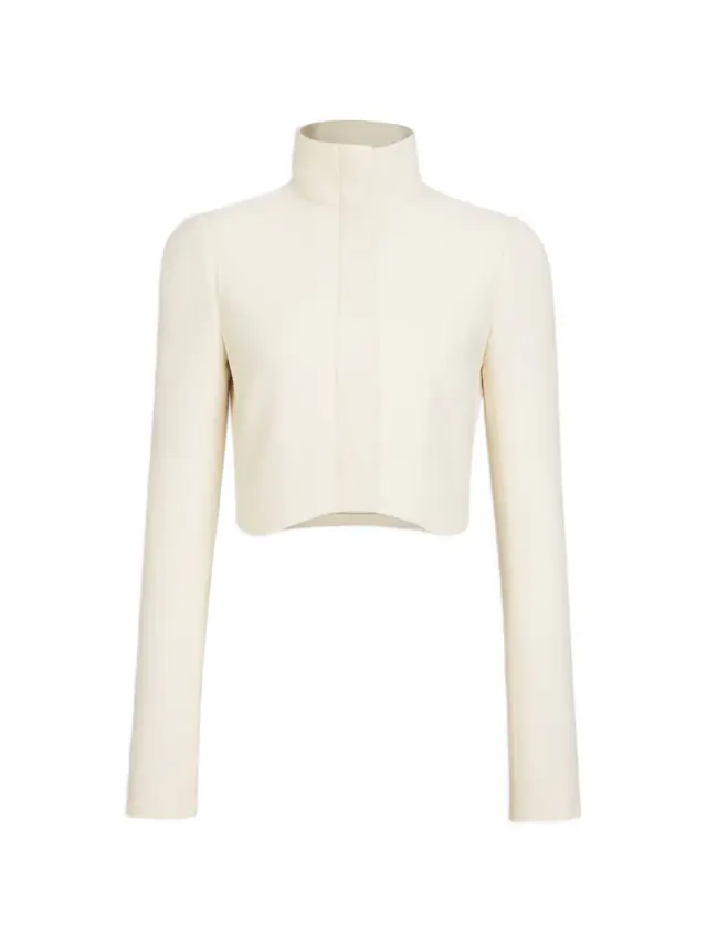 Alaïa · Farfetch: Cropped-Jacke mit Stehkragen, nude, әйелдер күртешесі