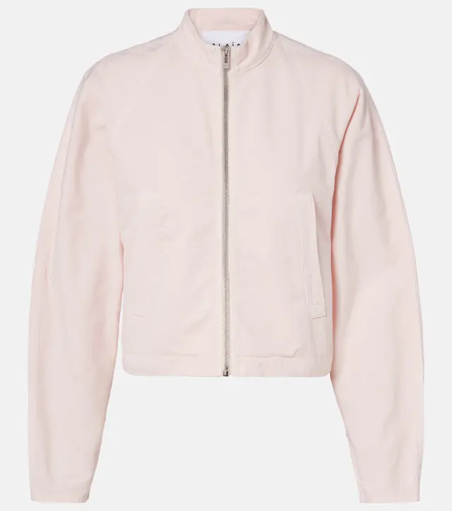 Alaïa · Mytheresa: Jacke aus Denim, Rose Pale, әйелдер күртешесі