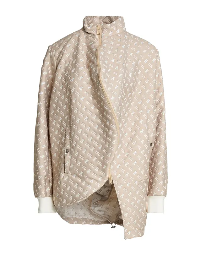 Herno · YOOX: Jacke, монограммалы беж, әйелдер күртешесі