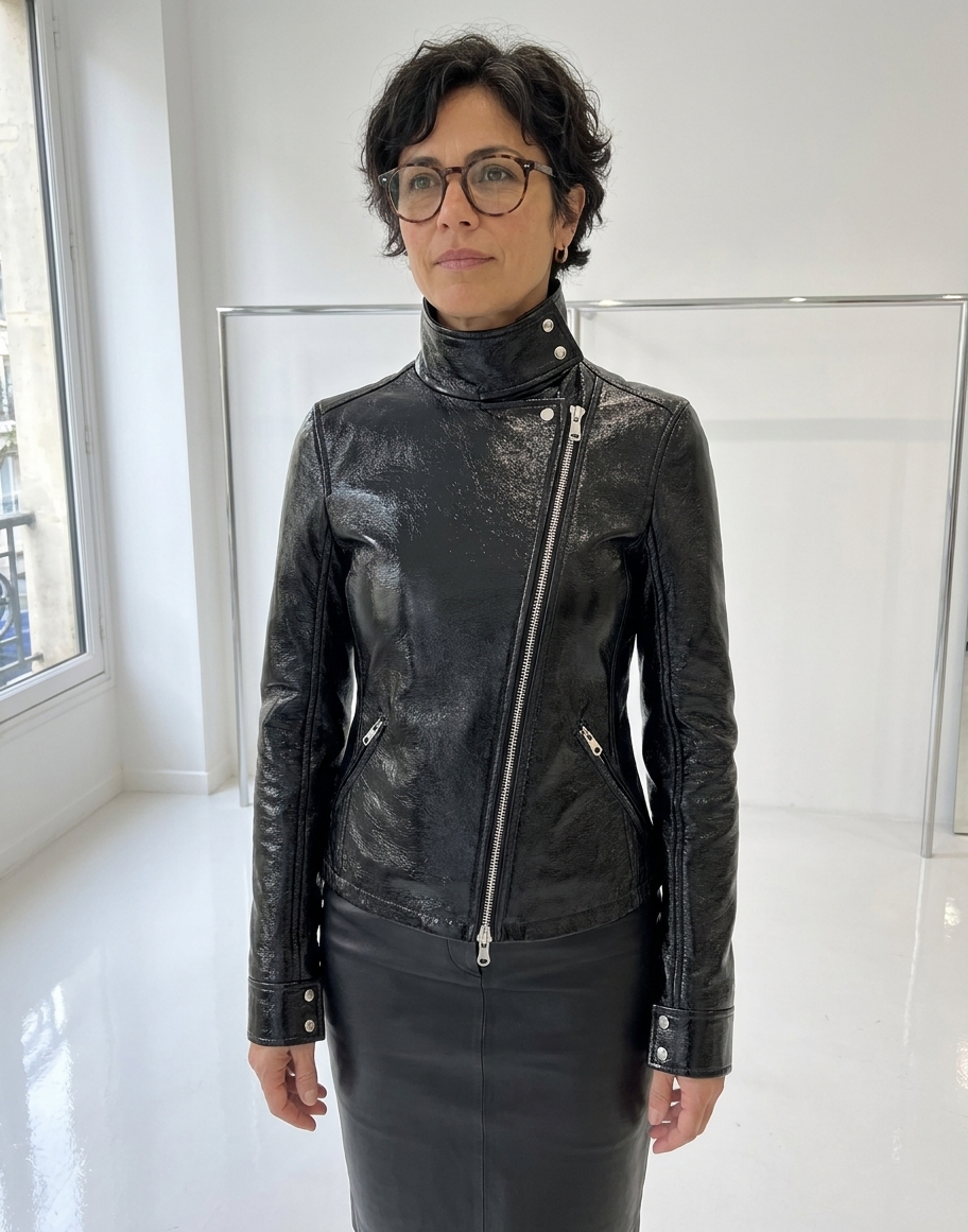 COURRÈGES Кожаная куртка со стойкой