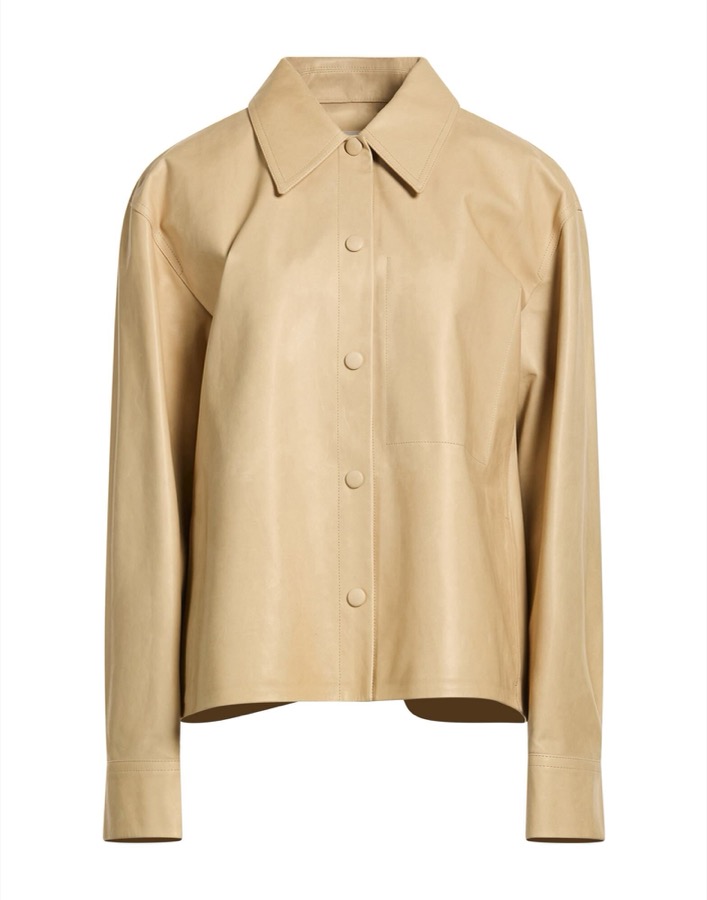 JIL SANDER Кожаная куртка рубашечного кроя