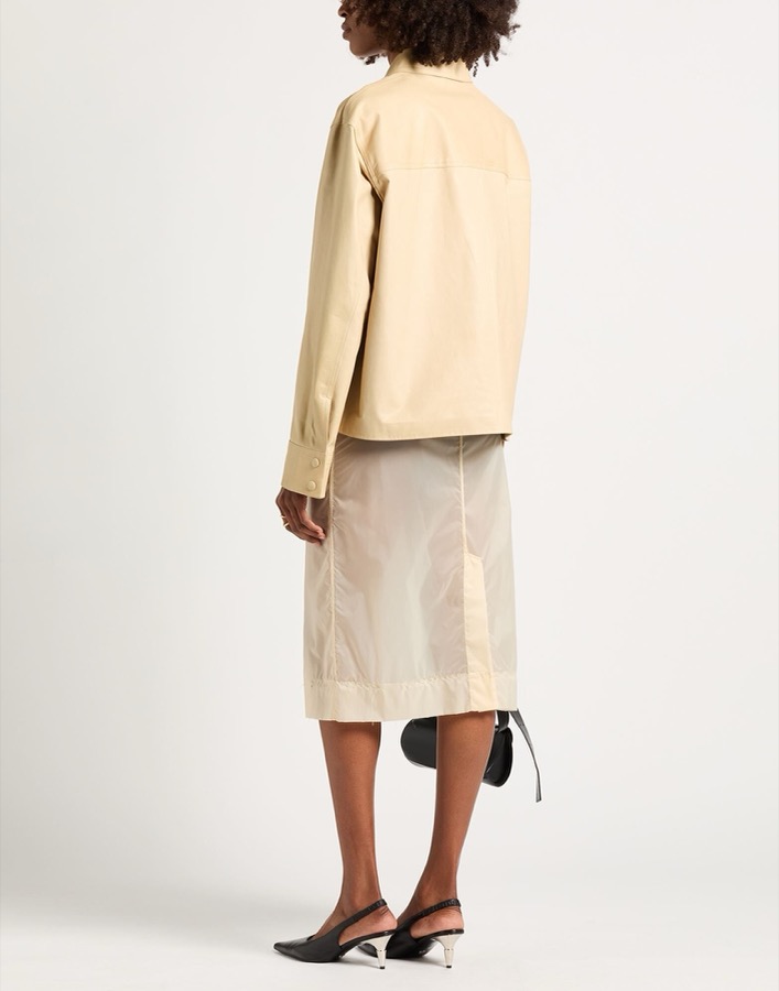 JIL SANDER Кожаная куртка рубашечного кроя
