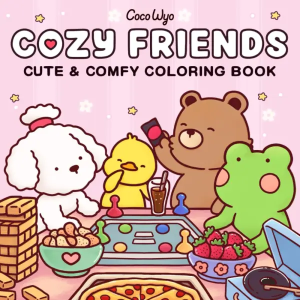 Cozy Friends: Coloring Book for Adults and Teens Featuring Super Cute Animal Characters with Easy and Simple Designs for Relaxation - фото товара