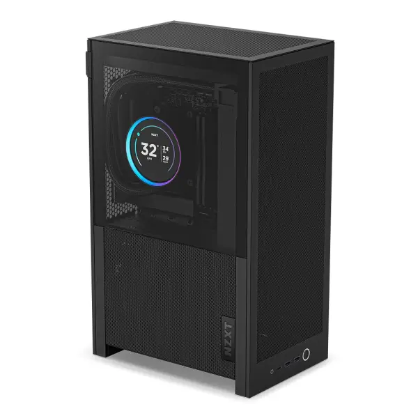 NZXT H2 Flow - Mini-ITX 20.7L Airflow PC-Gehaeuse - Schwarz | Kompaktes 20,7L Mini-ITX-Gehaeuse mit 2 x 120mm Top-Lueftern und PCIe 5.0 Riser. Small-Form-Factor-Airflow, richtig ge - фото товара