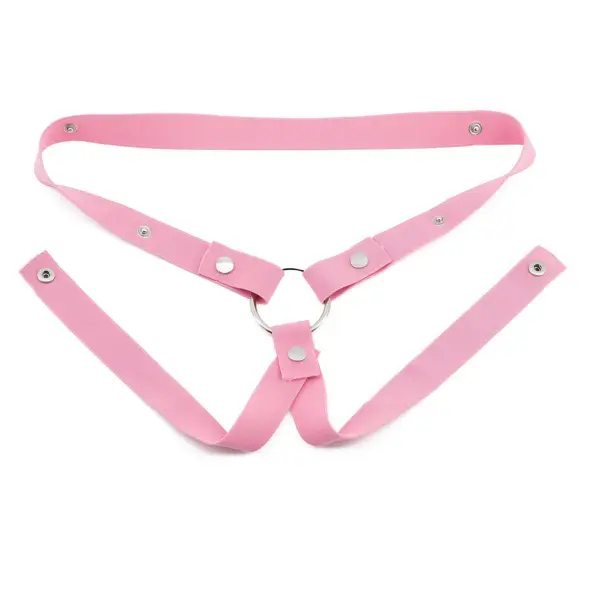 Chastity Cage Men's Auxiliary Belt, Chastity Belt for Men, Cage, Elastic Belt, Chastity Lock Anti-Fallout Accessories, SM Bondage Sex Toy for Men (Pink Two-Way) - фото товара