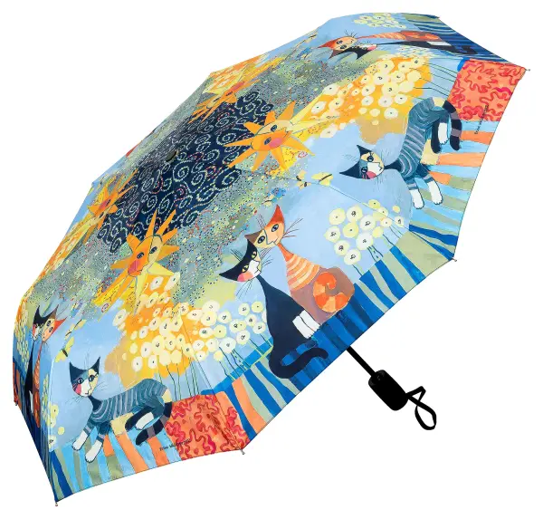 VON LILIENFELD Regenschirm Taschenschirm Rosina Wachtmeister: Dolce Vita Auf-und-Zu-Automatik Leicht Stabil Kompakt Kunst Katzen - фото товара