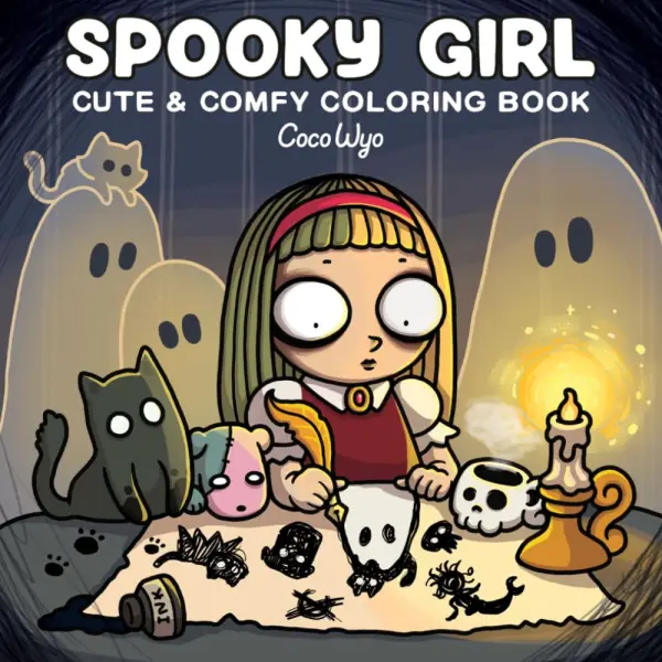 Spooky Girl: Coloring Book for Adults Featuring Cute Quirky Characters in Cozy Moments for Relaxation - фото товара