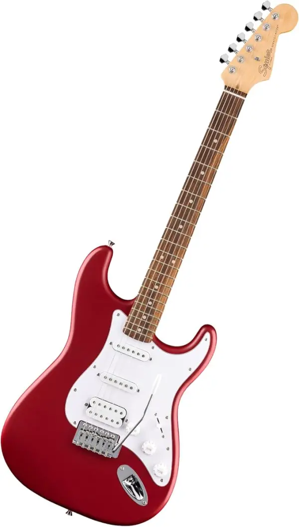 Squier by Fender Debut Collection HSS Stratocaster E-Gitarre, Laurel Griffbrett, Weisses Schlagbrett, Dakota Red - Каталогеру: заказать в России с доставкой из Европы