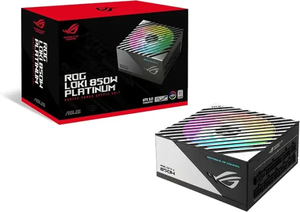 ASUS ROG Loki SFX-L 850W Platinum Gaming Netzteil | Schwarz | Vollmodulares Netzteil, 120mm PWM ARGB Luefter, Aura Sync RGB, Cybenetics Platinum, ATX 3.1, PCIE 5.1, 12V-2x6 Connect - фото товара
