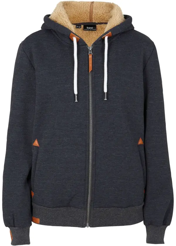 Kapuzen-Sweatjacke mit Teddyfutter - фото товара
