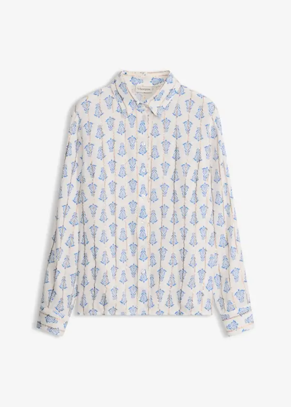 Bluse aus strukturierter Viskose mit Glitzereffekt - фото товара