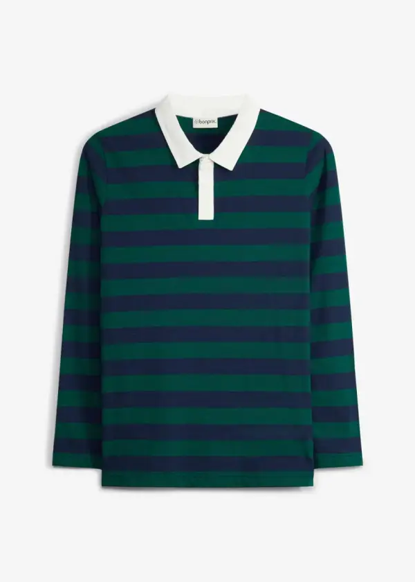Langarm-Poloshirt aus weicher Bio Baumwolle - фото товара