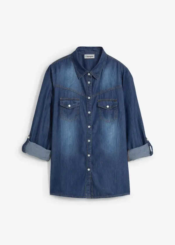 Jeansbluse aus reiner Bio-Baumwolle - фото товара