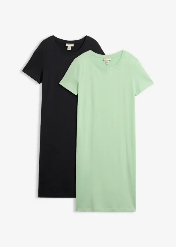 Gerade geschnittenes Shirtkleid (2er Pack) - фото товара