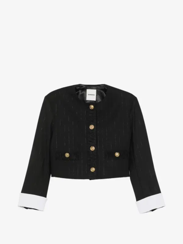SANDRO Cropped-Blazer mit Streifen - фото товара