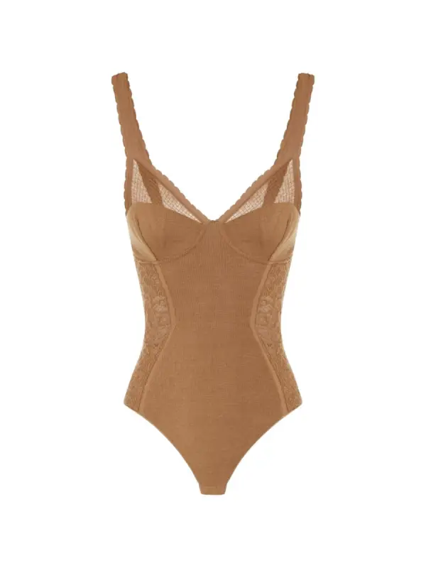 Товар Elisabetta Franchi Body aus Strick und Spitze из интернет-магазина farfetch.com