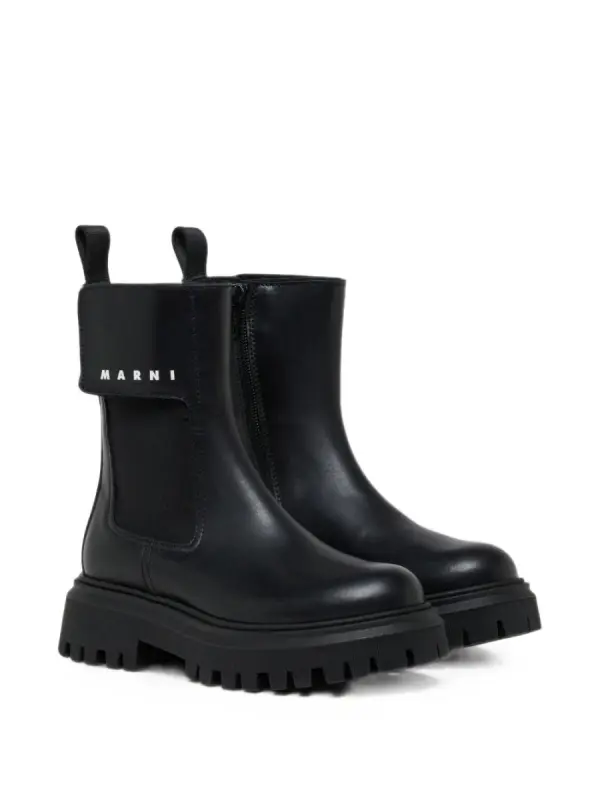 Marni Kids Stiefeletten mit Logo-Print - фото товара