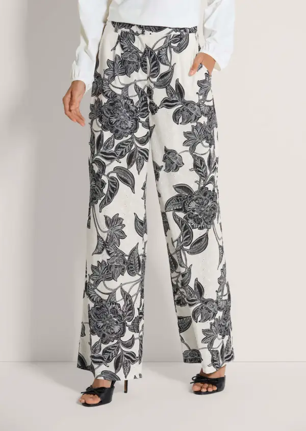 Hose mit Madeira-Stickerei und Blumenprint - фото товара