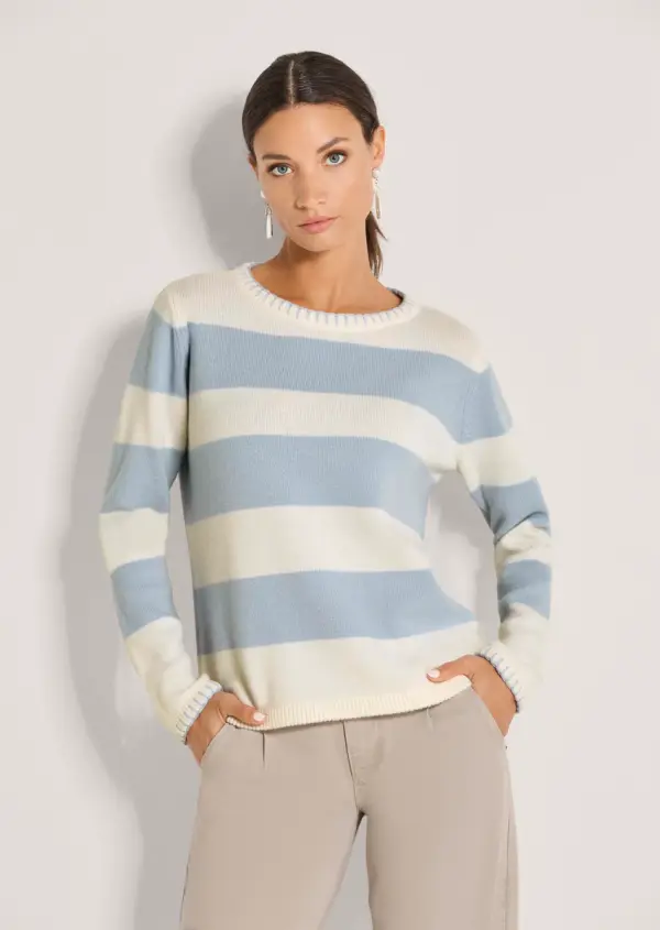 Wollpullover im Blockstreifen-Design - фото товара