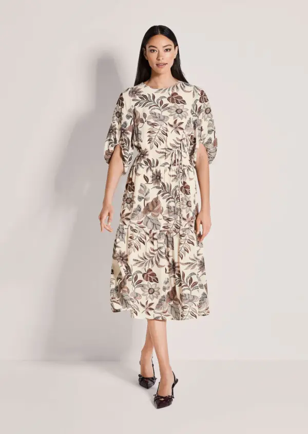 Midi-Kleid mit Puffaermeln - Каталогеру: заказать в России с доставкой из Европы