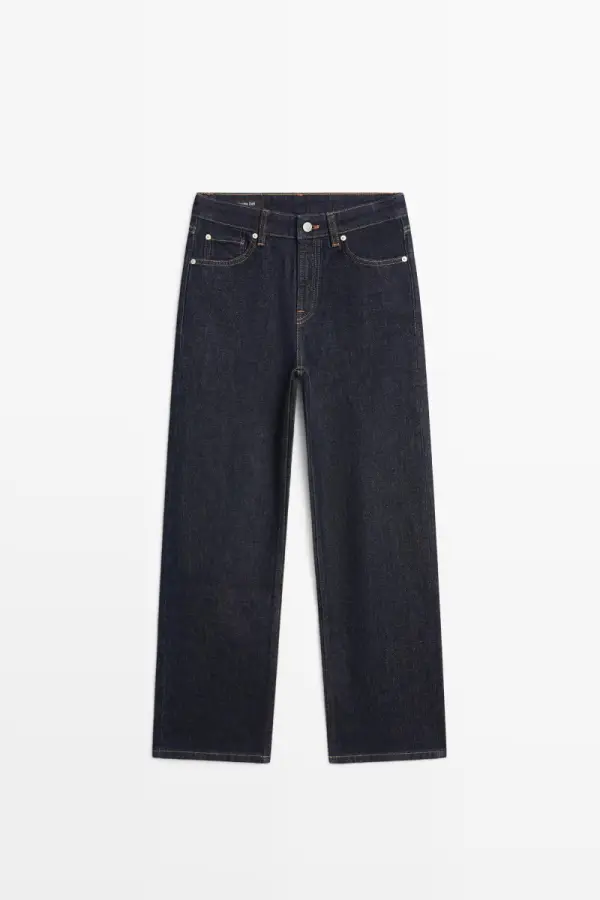 Товар Gekuerzte Straight-Fit-Jeans mit hohem Bund из интернет-магазина massimodutti.com