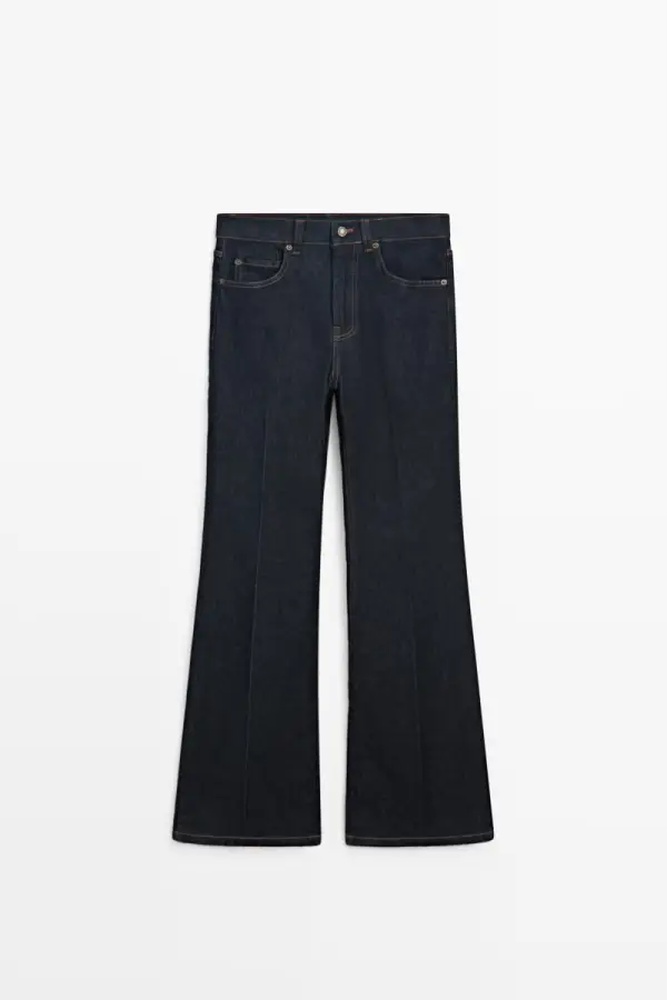 Skinny-Jeans mit Schlag und hohem Bund - фото товара