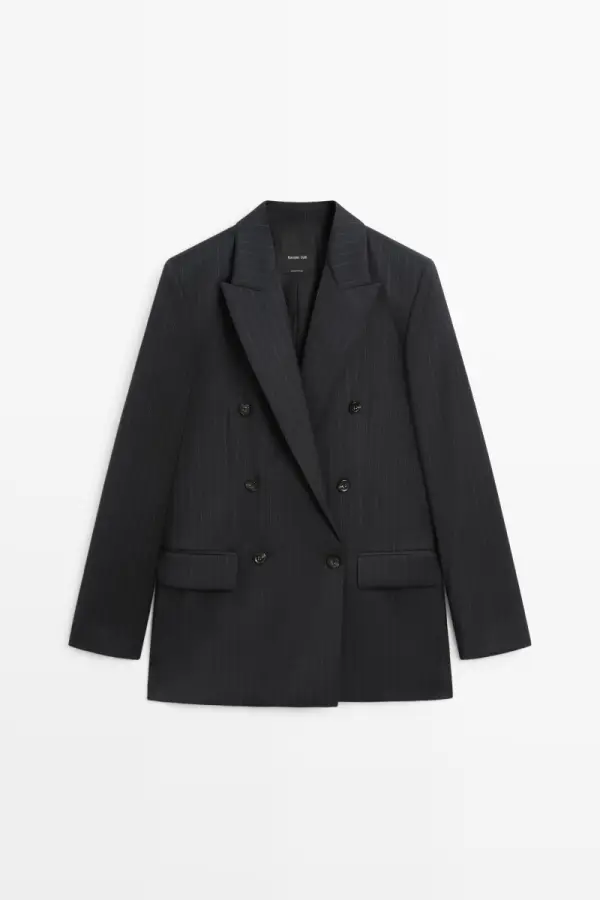 Anzugblazer mit Nadelstreifen aus 100 % Wolle - фото товара
