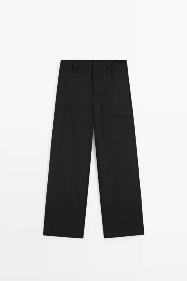 Cargohose mit Knopfdetail am Saum - фото товара