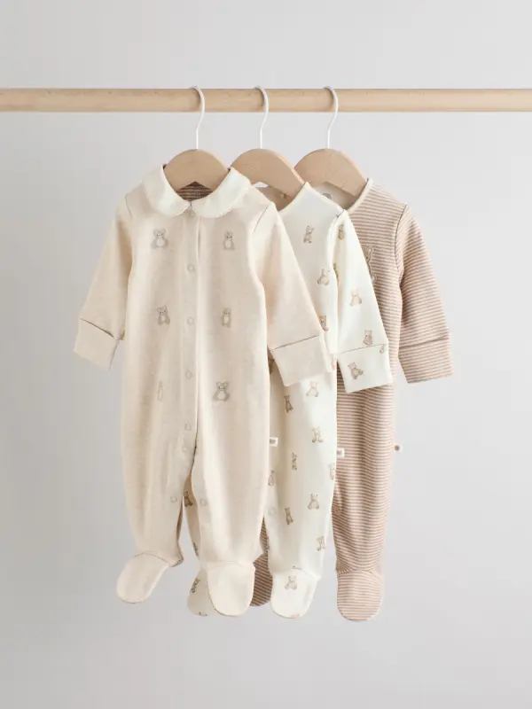 Neutral - Baby-Schlafanzuege mit Kragen im 3 er-Pack (0–2Jahre) - фото товара