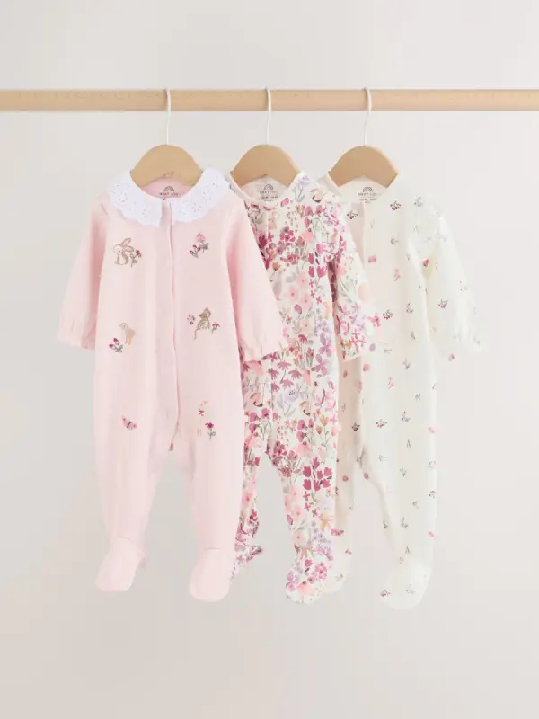 Pink, gebluemt, Haeschen - Schlafanzuege 3 Pack (0Monate -2Jahre) - фото товара