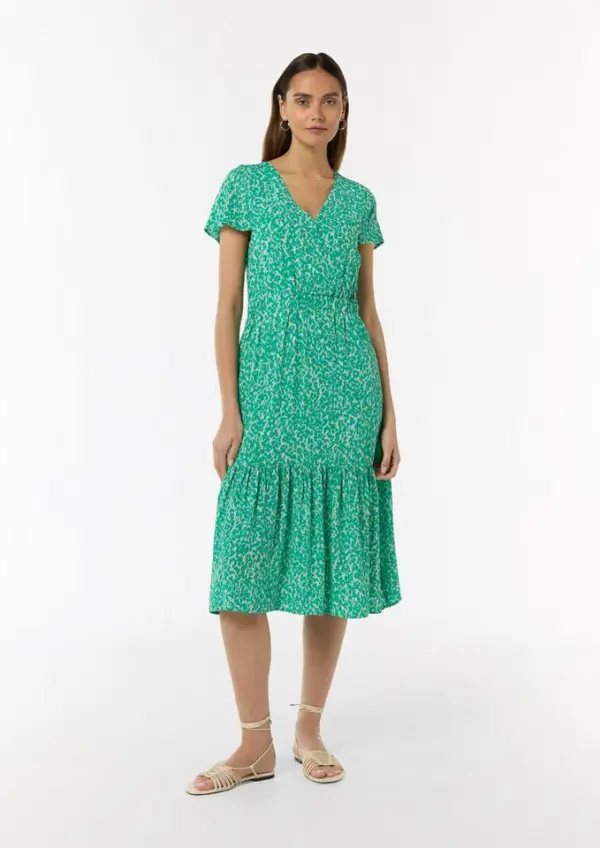 COMMA Midikleid Kleid Tailliertes Kleid mit fixiertem Wickel-Oberteil - фото товара