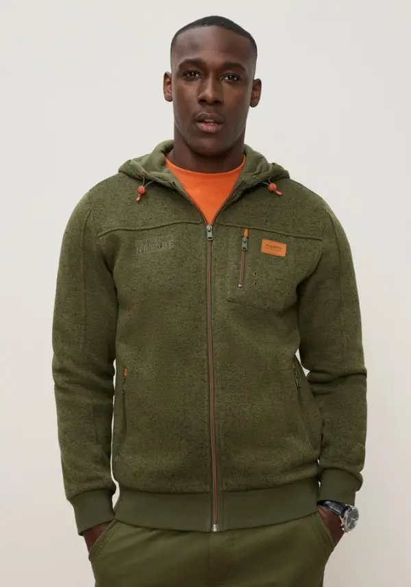 Товар KANGAROOS Strickfleecejacke mit Kapuze, mit Brusttasche, Atmungsaktiv из интернет-магазина otto.de