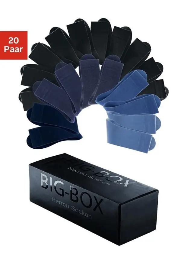 H.I.S Businesssocken Damen und Herren Socken in der Grosspackung (Box, 20-Paar, Crew Socken Gr. 35-38 bis 47-50) Anzugsocken in der Big-Box - фото товара