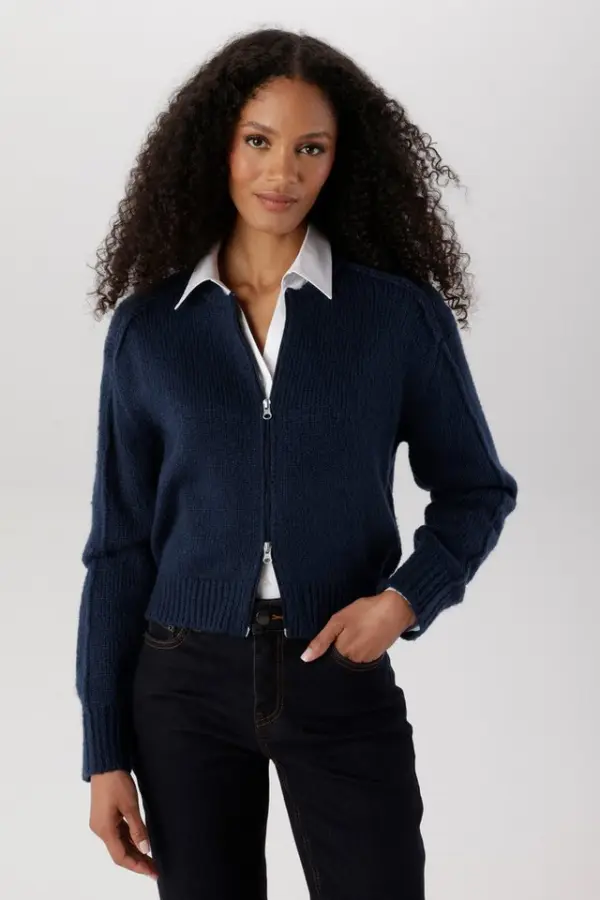 ANISTON SELECTED Strickjacke Blousonform und Zwei-Wege-Reissverschluss NEUE KOLLEKTION - фото товара