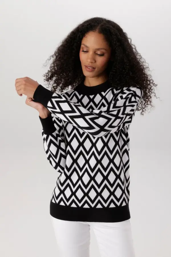 Aniston SELECTED Strickpullover mit geometrischer Rautenmusterung allover - NEUE KOLLEKTION - фото товара