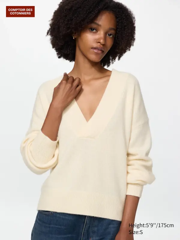 100 % Kaschmir Pullover (V-Ausschnitt) - фото товара