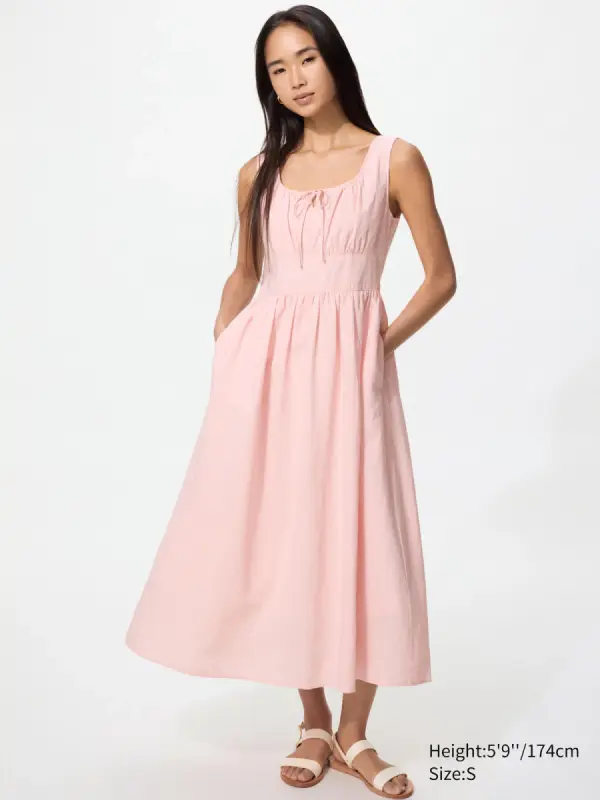 Leinenmix Kleid (gekraeuselt) - фото товара
