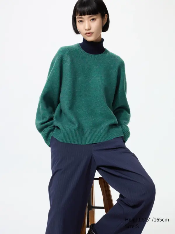 Soufflé Yarn Strickpullover (Rundhals) - фото товара