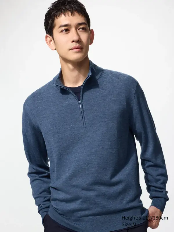 100 % Merinowolle Pullover (Reissverschluss) - фото товара