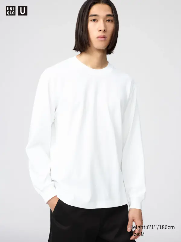 AIRism Baumwolle Langarmshirt (Rundhals) - фото товара