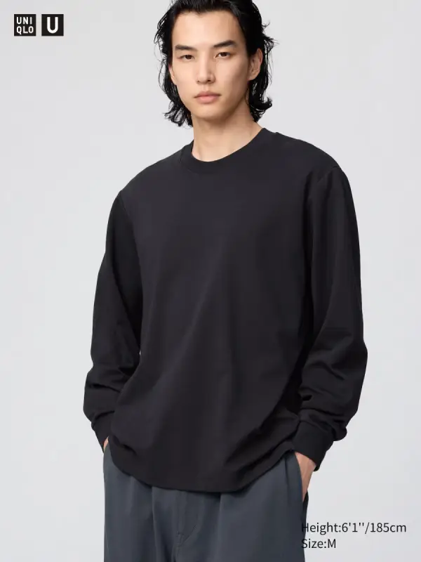 AIRism Baumwolle Langarmshirt (Rundhals) - Каталогеру: заказать в России с доставкой из Европы