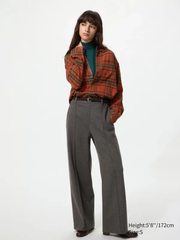 Jersey Velours Hose (Wide Fit, Fischgraetenmuster) - фото товара