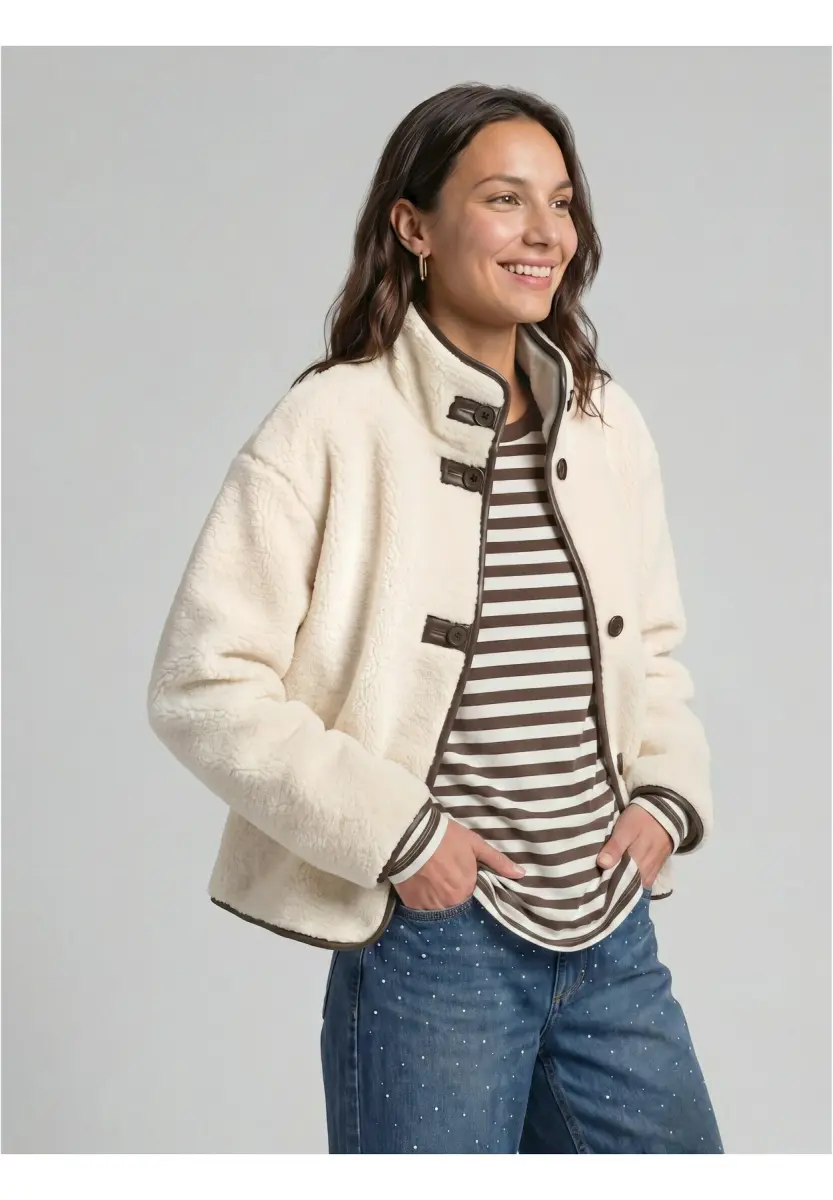 Tom Tailor · Zalando: Teddy-Jacke mit Taschen, кілегей-беж, әйелдер күртешесі
