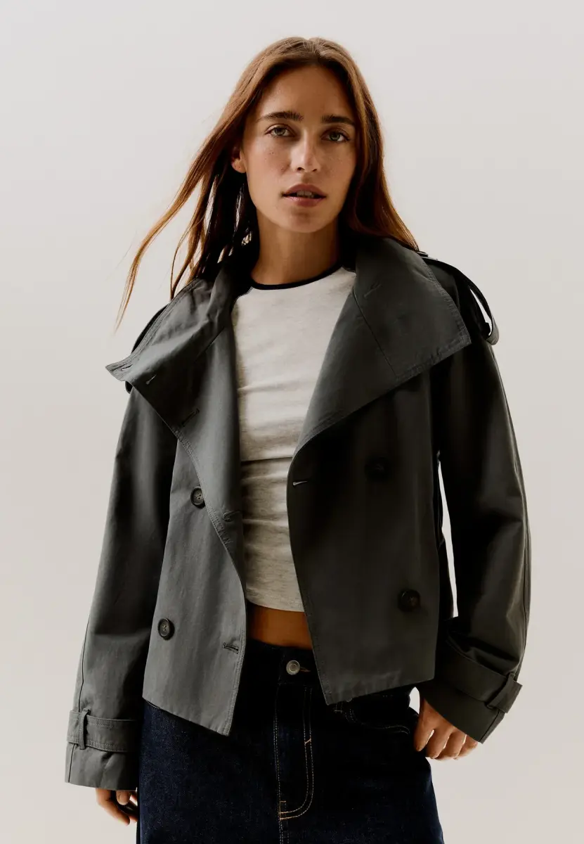Zalando: Bershka Funnel Neck Trench Jacket 00030200, әйелдер күртешесі