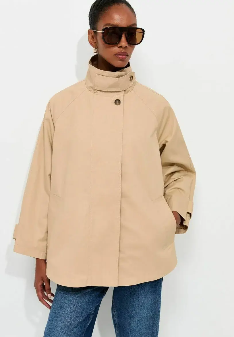 Zalando: New Look Stone Funnel Neck Raglan Sleeve Jacket, әйелдер күртешесі