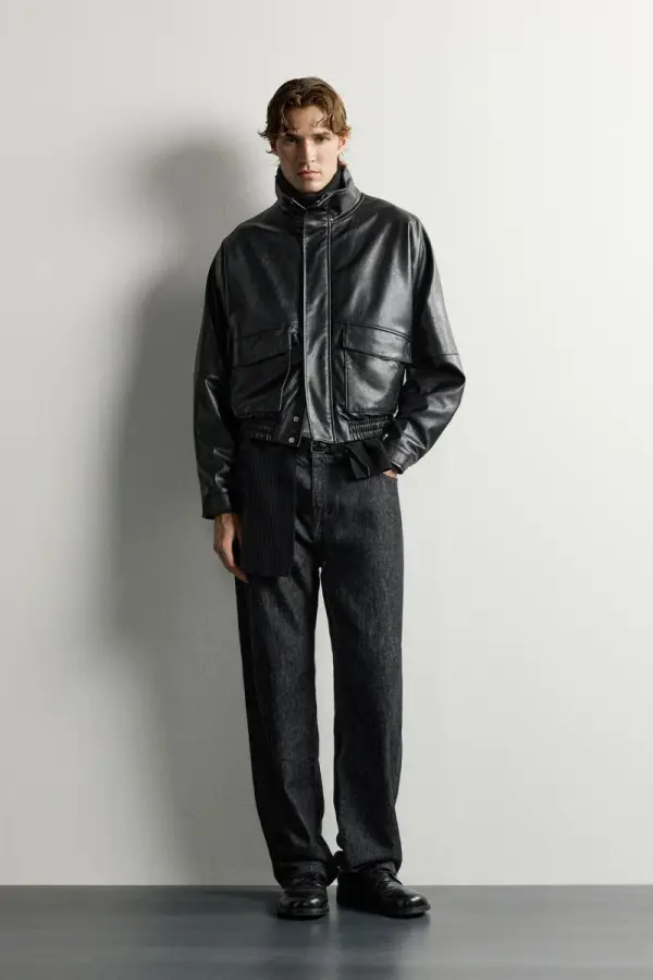 CROPPED JACKE IN LEDEROPTIK - фото товара