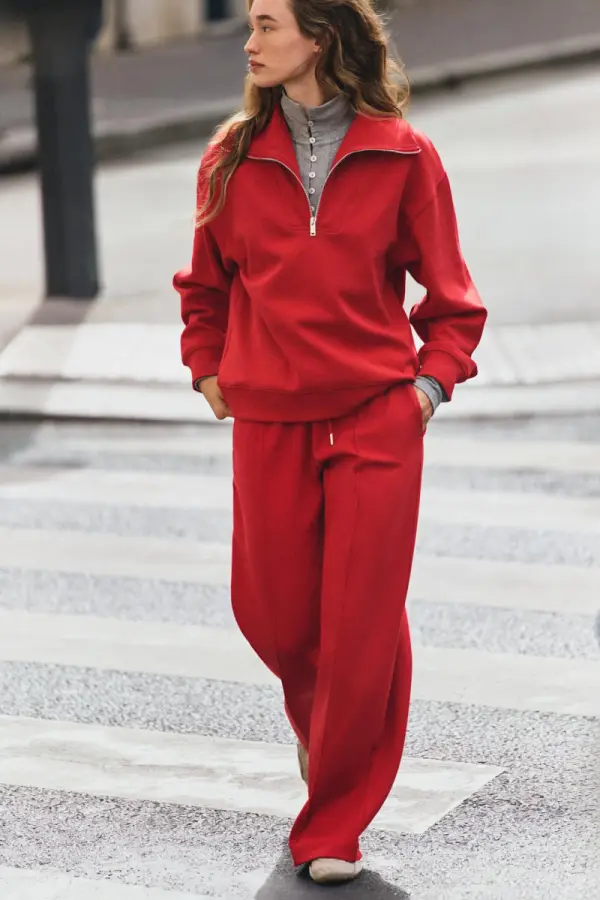 INTERLOCK-SWEATSHIRT MIT REISSVERSCHLUSS - фото товара