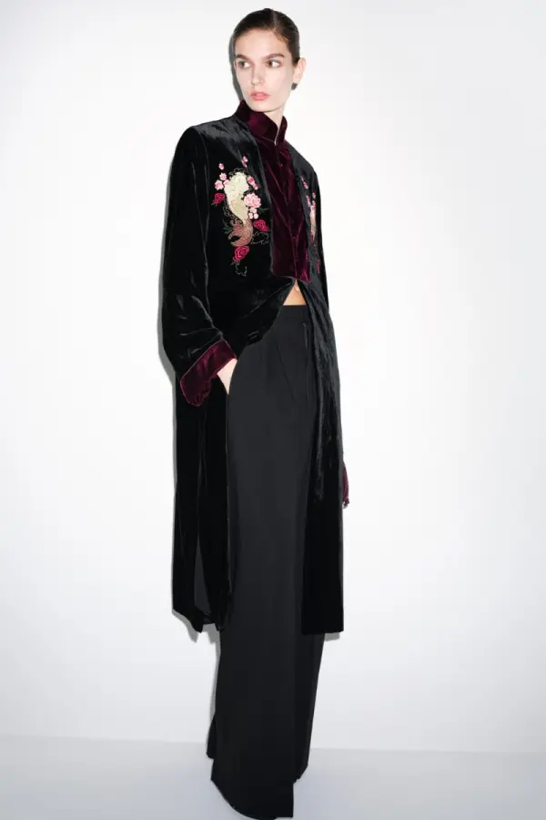 Товар Bestickter Samtmantel ZW COLLECTION из интернет-магазина zara.com