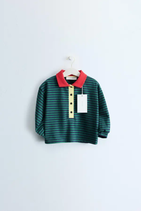 ZARA TIMELESS – GESTREIFTES POLOSHIRT MIT KONTRASTKRAGEN - фото товара
