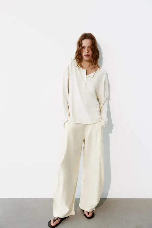 FLIESSENDE HOSE MIT ZIERFALTEN - фото товара